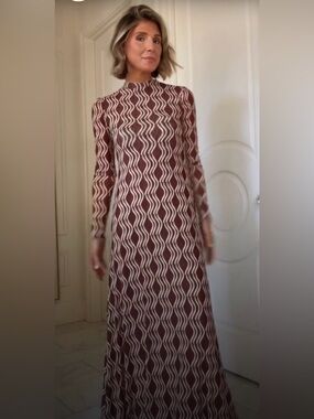 resa long sleeve dress Resa Willow Brown Floral Long Sleeve Wrap Mini Dress SZ XS EUC